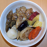 秋旬の炒り鶏