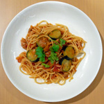 なすツナトマトのパスタ