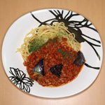 茄子のボロネーゼ風パスタ
