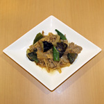 茄子とおくらの牛肉味噌炒め