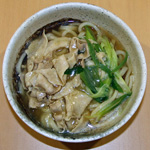 柚胡椒風味の塩豚うどん