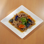 豚と茄子のマスタード醤油炒め