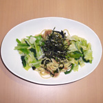 わかめと野菜の和風パスタ