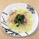 菜の花とベーコンのクリームスパ