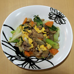 牛肉と青梗菜の玉子