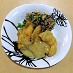 白身魚のおかか天ひしおソース