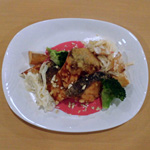 鮭のピーツソース