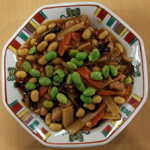 鶏と大豆の味噌炒め